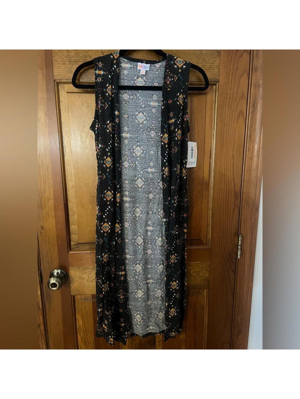 LuLaRoe Joy Sweater Sleeveless Vest Duster Cover Up Cardigan XS Aztec Print NWT